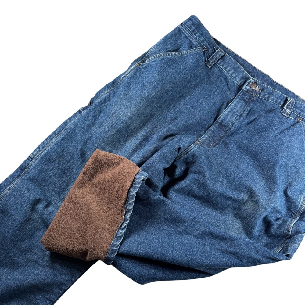 Wrangler Carpenter Jeans Mens 40x30 Fleece Lined Workwear 94FLWST Gorpcore warm